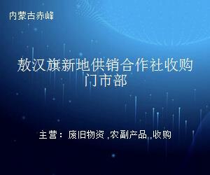 敖漢旗新地供銷合作社收購門市部